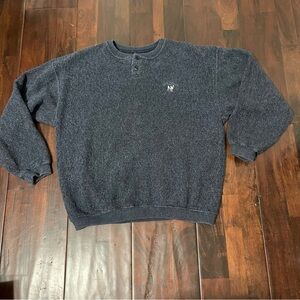 Big Dogs Fuzzy Sweater Men’s Small Oversize Gray Textured Vintage